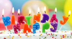 Happy Birthday with light.